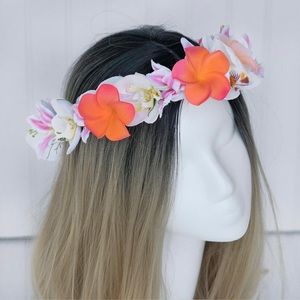 Plumeria beach wedding headpiece, flower crown